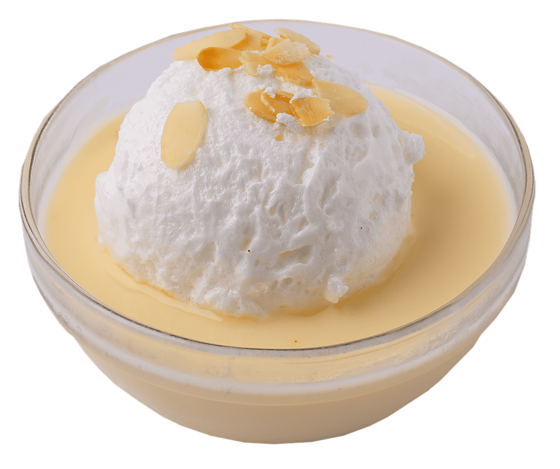 Sűrű, krémes vaníliás fagylalt csokoládéscsíkokkal és mandula szeletekkel a Nosztalgia Étterem étlapjáról. Kívülről lágy és hívogató, tökéletes desszert a nosztalgikus hangulathoz.