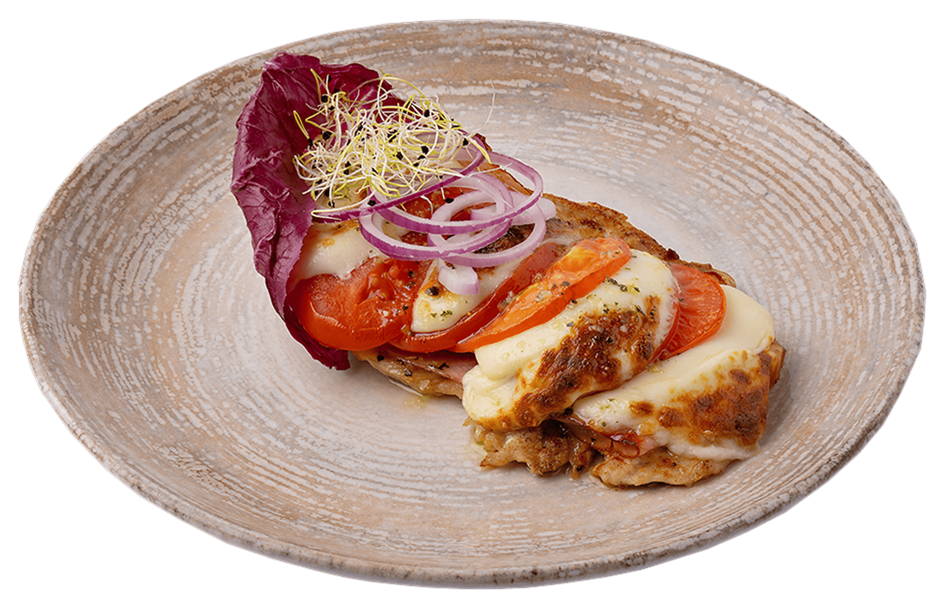 Francia fehér rákbetét garnélarák, grillezett sonka és sajt, friss saláta, finom és látványos étel, nosztalgia étterem recept.