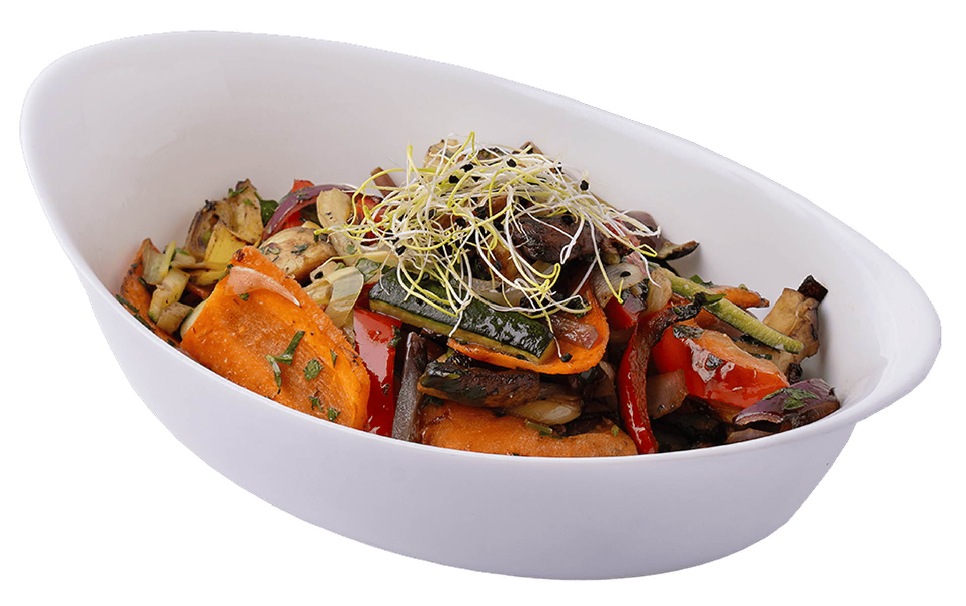 Friss mediterrán zöldségsaláta Nosztalgia Étterem kínálatából, egészséges és ízletes étel őszi ízekkel.